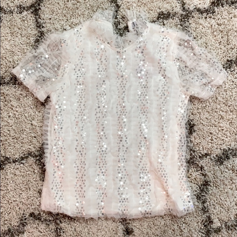 White sequin top